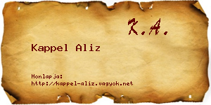 Kappel Aliz névjegykártya